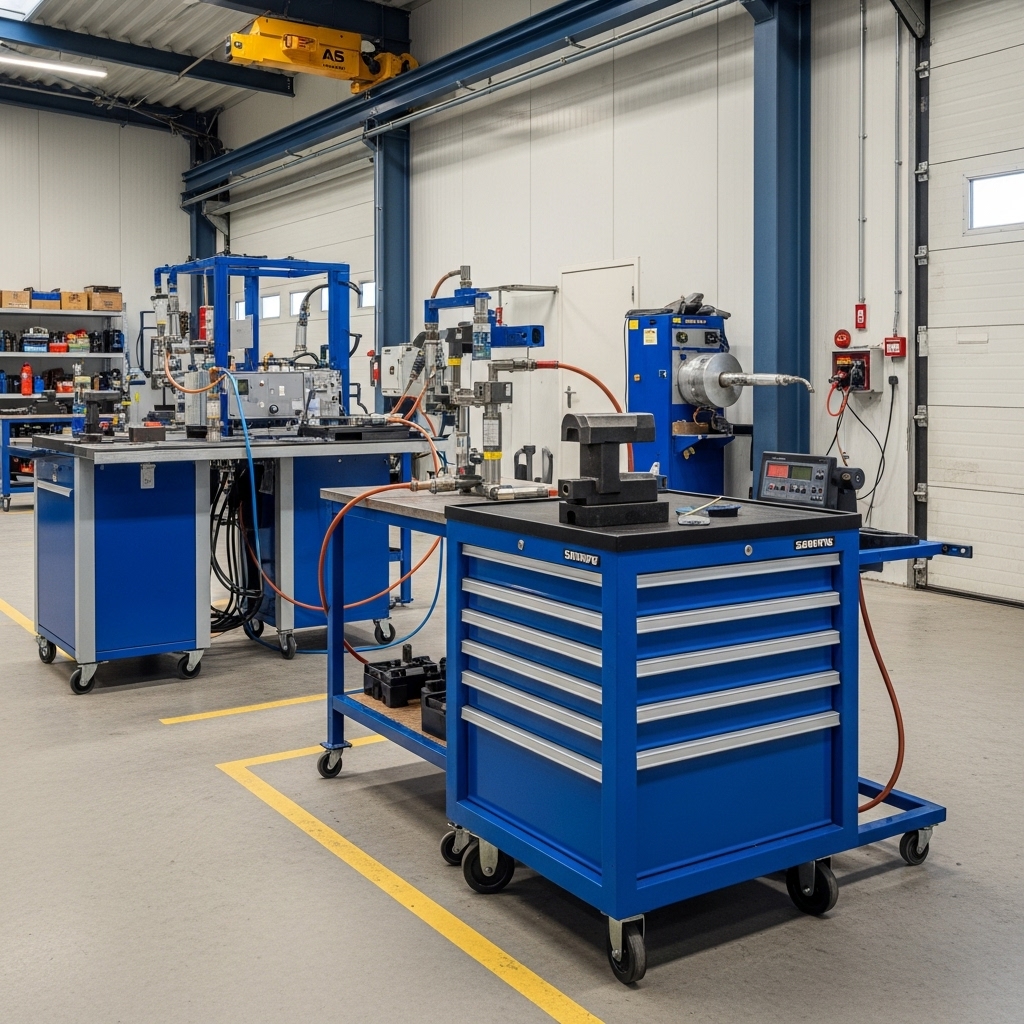 Taller de reparación hidráulica equipado con tecnología moderna