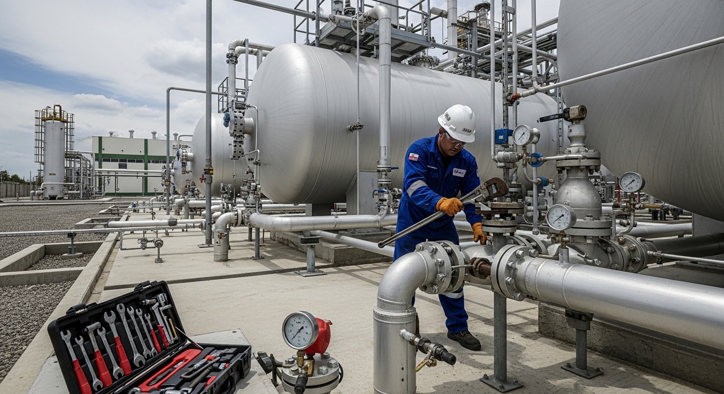 Instalación de gas industrial para plantas manufactureras