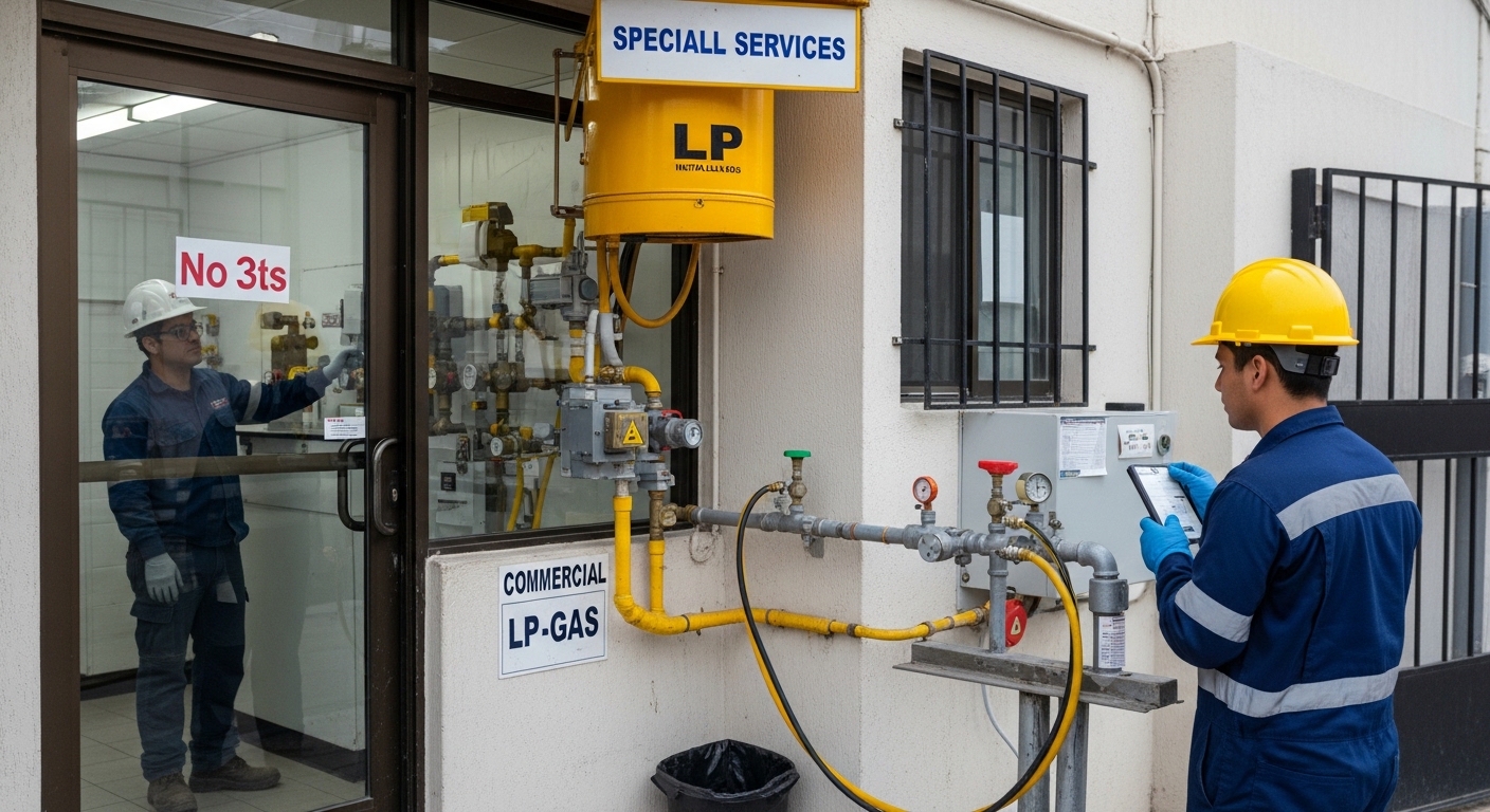 Instalación de gas LP para comercios y restaurantes