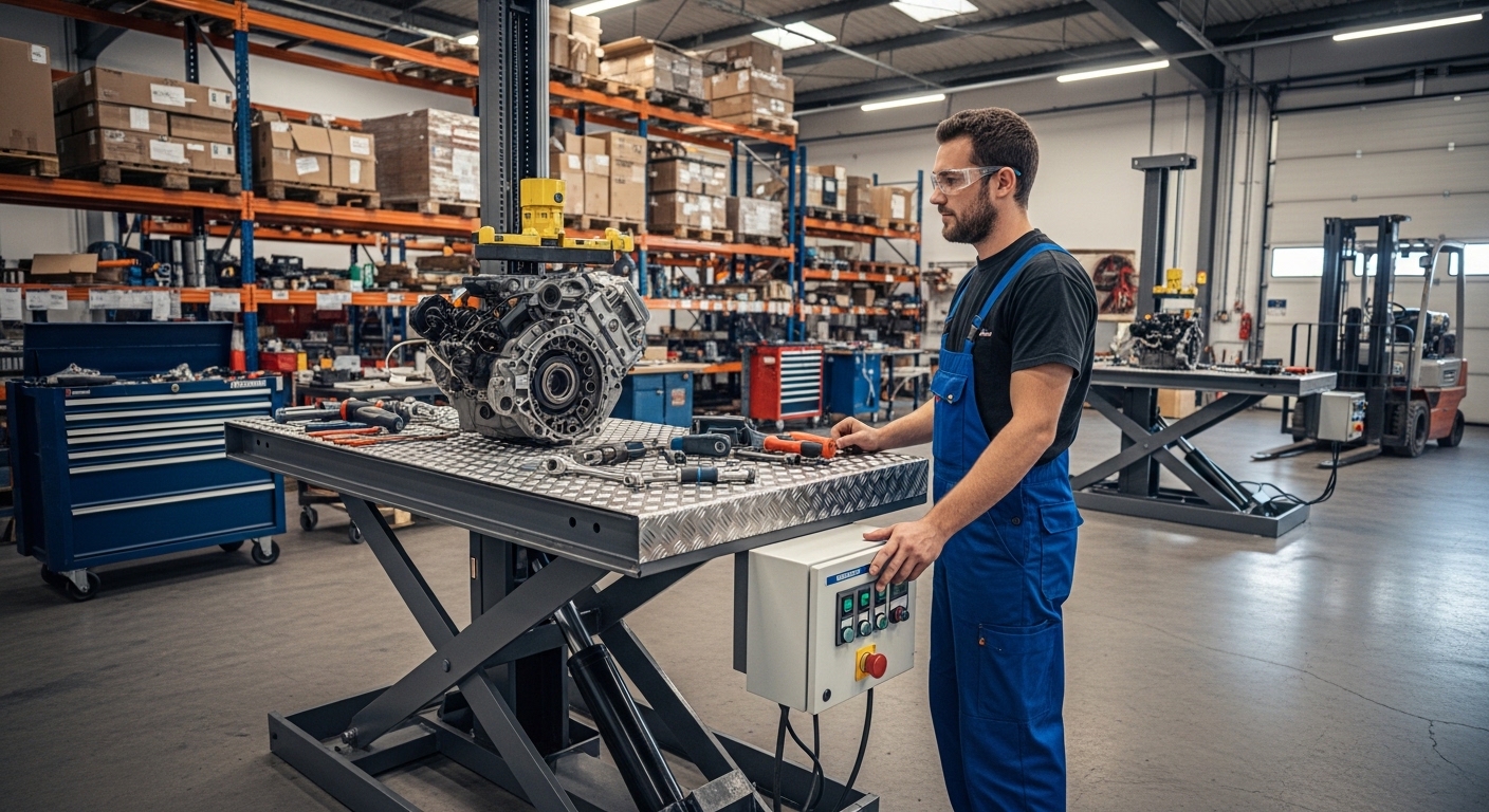 Mesas de elevación hidráulicas para taller y almacén