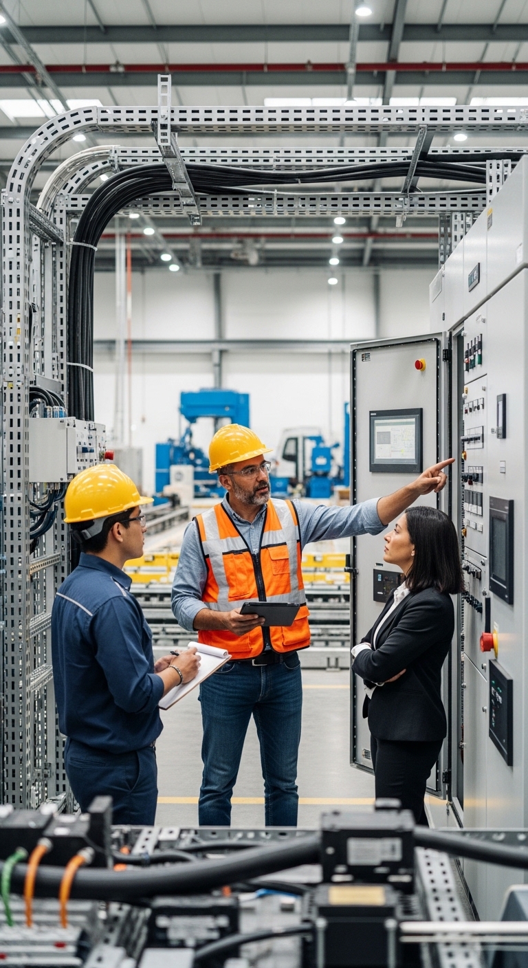Proceso de instalación eléctrica industrial